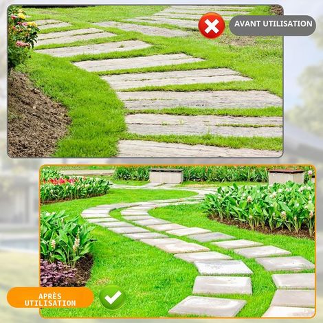 Outil professionnel pour bordure Bêche demi lune Coupe bordure gazon robuste lame dents scie poignée T confortable Bordures patios (1/5)