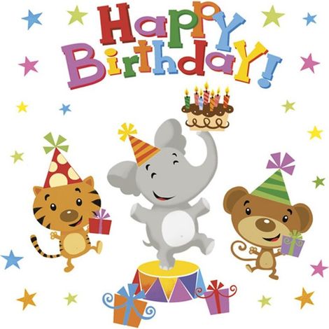 Servilletas ANIMALES Feliz Cumpleaños 33x33cm 20 unidades.