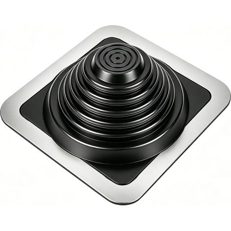 1 PCS Solin de Toit pour Tuyaux Ø6-146mm EPDM, Traversée Terminal de Toit Découpable, Taille Réglable, pour Cheminée, Poêle à Bois, Tuyaux d'Aération Extérieur -60°C à 140°C (1/5)