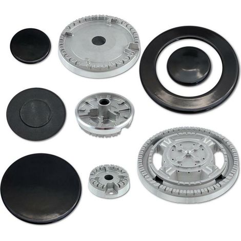 Kit 4 Bruciatori Piattelli Spartifiamma 3 Fuochi Tripla Corona Cucina Indesit Ariston (1/5)
