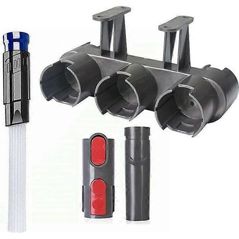 2 kits pour outils Dyson : 1 support de rangement suspendu sans perçage et 1 adaptateur pour brosse de nettoyage