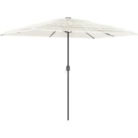 Ombrellone da giardino con palo in acciaio resistente 300 x 200 x 250 cm protezione UV e pioggia stile elegante poliestere bianco 020056391