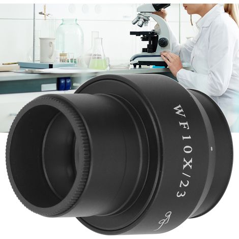 Labor-Stereomikroskop-Objektiv, Weitwinkelokular mit hohem Augenpunkt, WF10X/23, Weitwinkelokular mit einstellbarer Dioptrienzahl und Schutzkappe, Gehäusedurchmesser 40 mm, Anschluss 30 mm. (1/5)