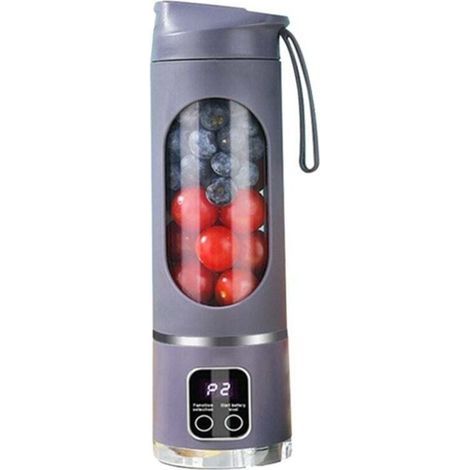 Portable USB Rechargeable Ice Crusher Blender with 8 Blades, 3 Modes, Digital Display, Mini Blender, Purple (1/4)