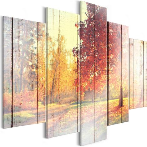 Tableau Imprimé 5 Panneaux "Autumn Sun Wide" 50 x 100 cm (1/2)