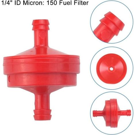 10 Filtres À Carburant - Diamètre Intérieur 6,35 Mm - Élément Filtrant 150 Microns - Pour Tondeuses À Gazon Et Petits Moteurs Sans Pompe À Carburant