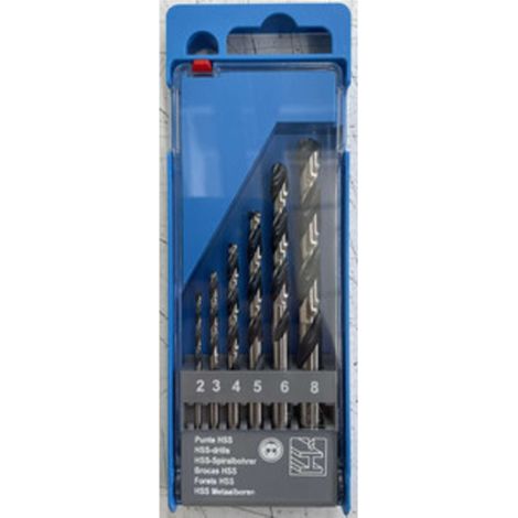ASSORTIMENTO 6 PUNTE HSS RETTIFICATE S.Q.  2-8 MM