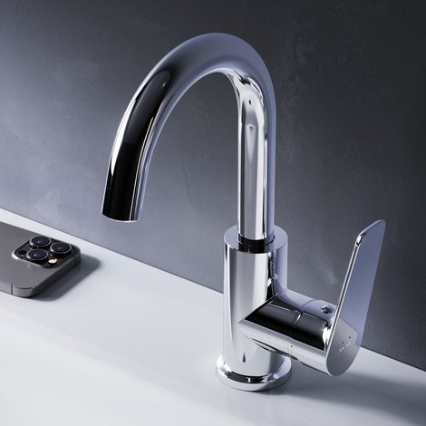 AM.PM Mitiguer Lavabo Robinet Salle Bain Chrome Robinet de Lavabo pour Salle de Bain Mélangeur Lavabo en Laiton (1/2)