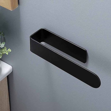 Porte Serviette Salle de Bain, Inoxydable Porte Serviette, Barre de Serviette sans Percage, Noir, 37cm (1/5)