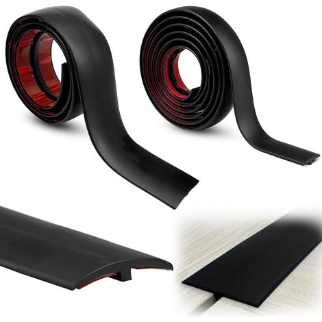 Profilé de transition en T, 0,5 cm x 1 m, 1,95 cm x 2 m, profilé de transition de sol autocollant, profilé de seuil de porte en PVC, bande de recouvrement en PVC, flexible, pour pont des joints de sol (1/5)