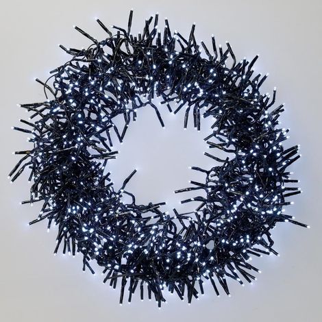 Guirnalda de bombillas LED mini de 10m con 1000 bombillas y 8 funciones (1,3W 6000K) IP44 fabricada en PVC color negro (1/5)