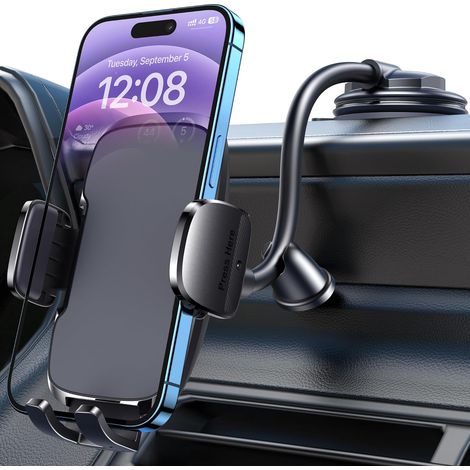 Support téléphone GUWEZ pour voiture, fixation pare-brise/tableau debord 6,2 pouces [Ventouse résistance lavable] Support téléphone portable pour voiture, compatible avec tous les smartphones iPhone e (1/4)