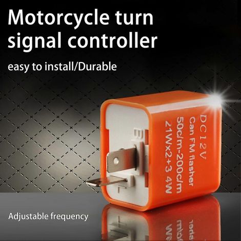 Intermitente LED de 2 pines para motocicleta, relé de destello de 12 V, accesorios para motocicleta, color naranja SZRH (1/4)