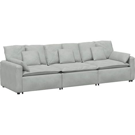 vidaXL Divano Modulare con Cuscini Grigio Chiaro (1/5)