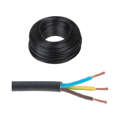 Cavo elettrico nero OMY 3x1.5 da 25 m (1/2)