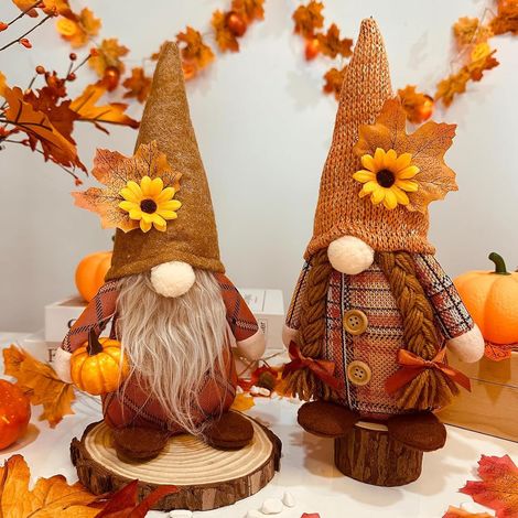 Décorations automne gnomes peluche - Lot 2 (1/5)