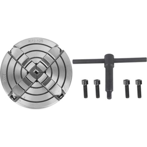 Independent 4-jaw lathe chuck, workholding tool with high clamping force, 125mm, 3000rpm (1/5)