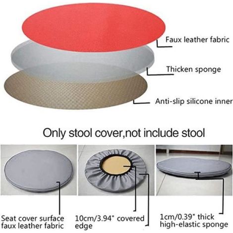 Housse pour tabouret, housse de protection 3 pièces pour chaise de bar relevable (noir) (1/3)