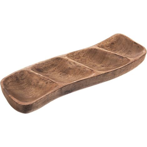 Handgefertigte servierplatte aus mangoholz mit vier teilen (1/5)