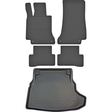 Juego de alfombrillas de goma para coche y alfombrilla para maletero para Mercedes Clase C W205 Sedán desde marzo de 2014.