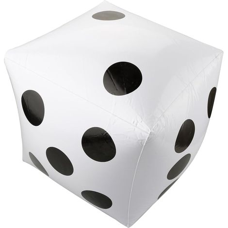 Lot de 2 dés gonflables, dés géants de 30 cm, ballons en forme de dés jumbo, jouets gonflables, dés gonflables 30 x 30 cm pour jeux de plein air et fêtes à la piscine (1/5)