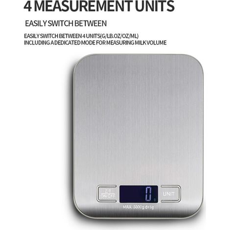 [NEVER USED] Featuring electronic cooking, 5000g/1g accuracy, a backlit LCD screen and 4 individual units for various food measuring applications.