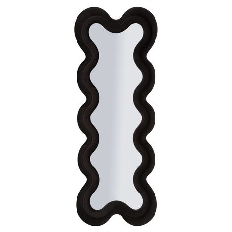 Specchio da parete Monica wavy in velluto nero 67x166 cm