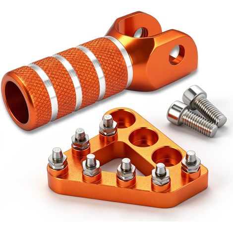 Embout Pedale de Frein Arrière + Embout Selecteur Vitesse Moto,Kit Pedale Frein Selecteur Vitesse Pedale Moto pour 125-530 SX EXC XCF XC XCW SXF SMR 690SMCR 690ENDURO SUPERMOTOR-Orange (1/5)