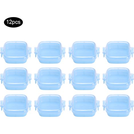 Boîte de rangement en plastique alimentaire bleue, 12 pièces, avec couvercle, pour bonbons, biscuits et snacks (1/5)