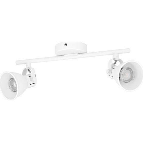 Plafonnier Seras 1, lampe de plafond 2 flammes style industriel (1/5)