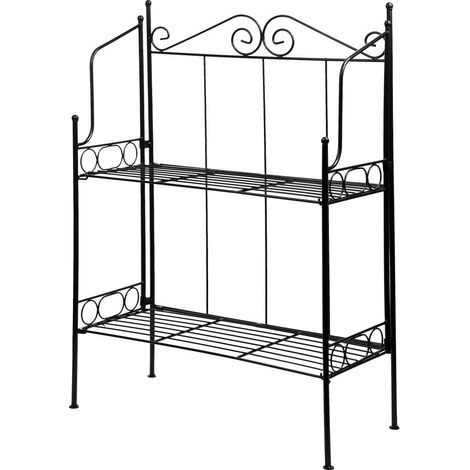 Esschert Design Etagere S Schwarz faltbar mit 2 Böden - Metall (1/4)