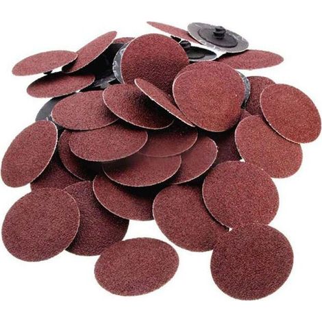50 disques abrasifs Roll Lock, grain P36/P60/P80/P120/P240, pour nettoyage et polissage des métaux, fixation pneumatique (1/5)
