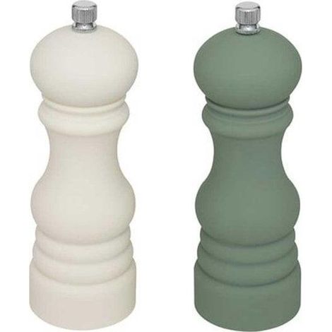 Juego de 2 molinillos de especias Sensia de 14,5 cm, color blanco/verde.