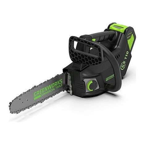 Greenworks – Tronçonneuse à batterie 40V 25 cm – Rail de guidage – Pour bois dur – Moteur Brushless – Coupe nette sans éclat