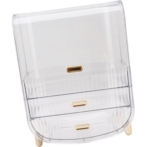 Coffret de Rangement Cosmétiques Transparent pour Maquillage, Tiroirs Poux pour Rouge à Lèvres et Masques, Étagère de Salle de Bain pour Dressing et Dormitorie (1/5)