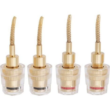 Lot de 4pcs Fiche Banane Enceinte, Fiches Banane Femelle de 4 Mm, Connecteur Tressé de 2 Mm, Connecteur Banane, Connecteur Banane Femelle 2mm (1/5)