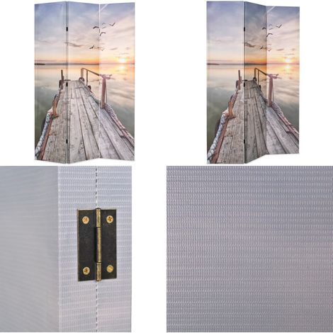 Cloison de séparation pliable 120 x 170 cm Lac - Cloison De Séparation - Paravent - Écran De Dressing - Décoration Murale - Ambiance Zen - Home & Living (1/5)