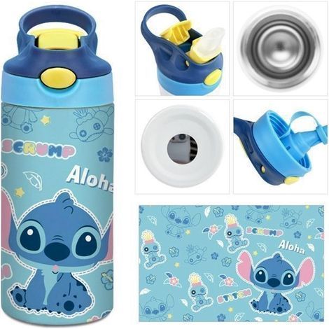 KLVGTIFS PU – 350 ml Isolierte Wasserflasche, auslaufsicher, leicht zu öffnen, sicherer Verschluss, spülmaschinenfest, Edelstahl (1/5)