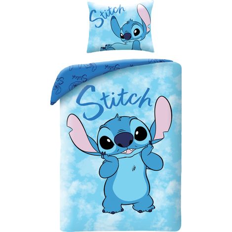 Ropa de cama de algodón 160x200 Lilo y Stitch Hit Youth azul
