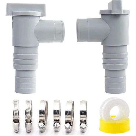 Vanne d'entretien/d'arrêt pour Piscine avec Raccord de Tuyau de 32/38mm, Vanne Piscine Double Split Tuyau Valve Plunger Accessoires de Piscine, Pour Piscine Hors Sol et Pompe de Piscine (Lot de 2) (1/5)