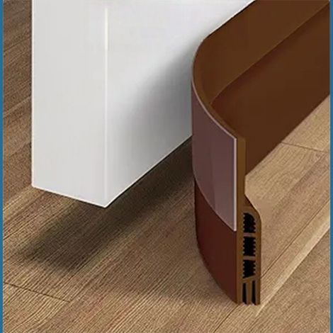 Draft-proof door bottom & door seal - NEW insulating door bottom (quick to install), Black (1/2)