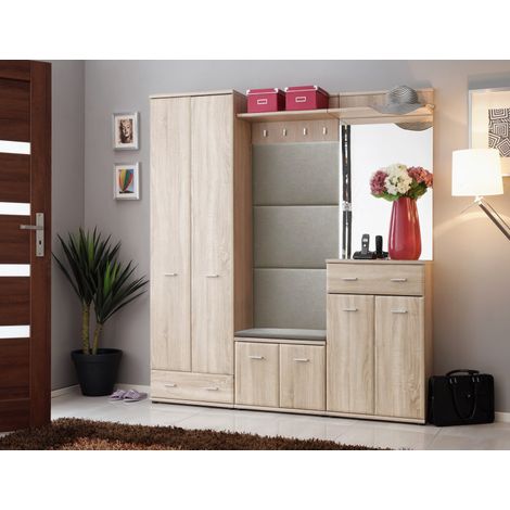 Ensemble de meubles d'entrée "Armario VII" - Beige - L 180 x H 203 x P 32 cm - Livraison gratuite
