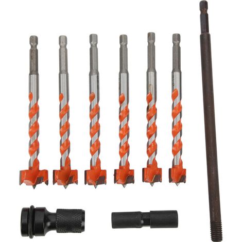 6-Piece Forstner Drill Bit Set, Sophisticated Finish, High Hardness and Wear Resistance, 16-25mm Positioning Drill Bit Set, Extended Thread Drill Bit, Hole Saw Drill Bit Set (1/5)