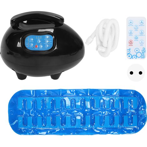 Tapis de massage à bulles pour baignoire électrique, 3 vitesses, bain bouillonnant corps entier, noir, 8 boutons, prise UE 220V (1/5)