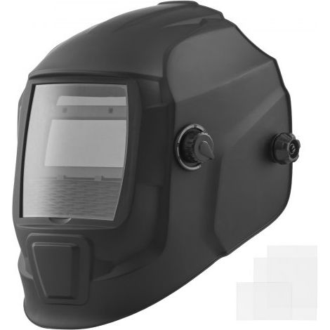 Automatik Schweißhelm, 93x42,9 mm True Color, Solar Schweißermaske, 2 Lichtbogensensoren, Schwerißschirm DIN 4/9-13 für WIG MIG ARC Schweißschleifen – CRIUS-Serie (Mattschwarz) (1/5)