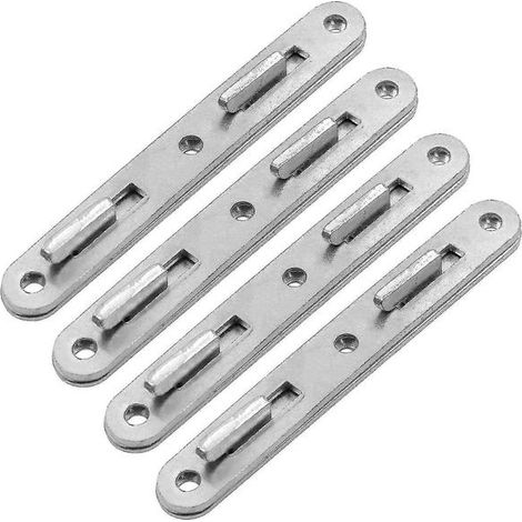 Ensemble de fixations pour traverses de lit en bois avec crochets ronds en zinc (1/5)