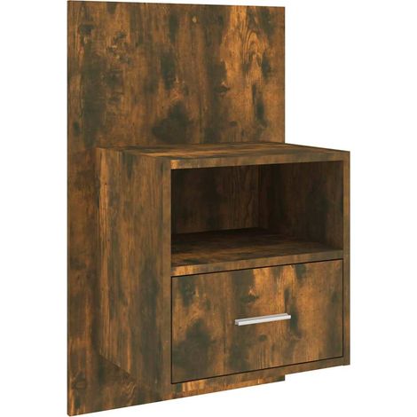Maison Exclusive - Mesita de noche de pared roble ahumado (1/5)