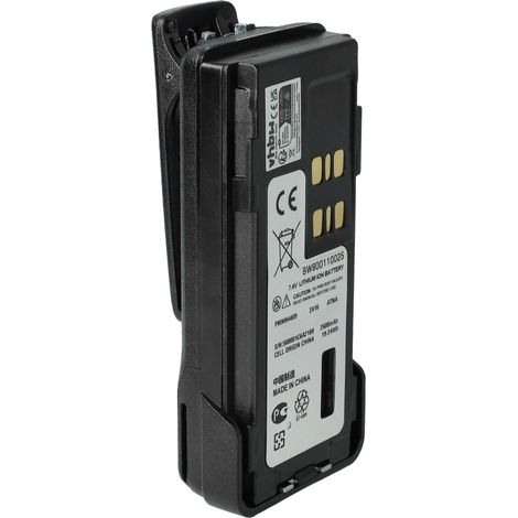 vhbw Battery Replacement for Motorola PMNN4543, PMNN4543A, PMNN4544 for Radio, Walkie-Talkie (2600mAh, 7.4 V, Li-ion) + Belt Clip