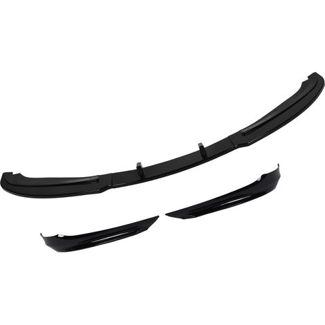 Kit carrosserie sport 5 pièces pour pare-chocs avant (lame, spoiler, splitter) compatible BMW Série 3 E90 E91 LCI (2007-2012), noir brillant (1/5)