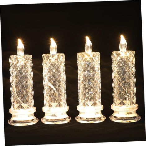 4pièces Bougies LED Décoratives avec Motif Rose Éclairage (1/5)